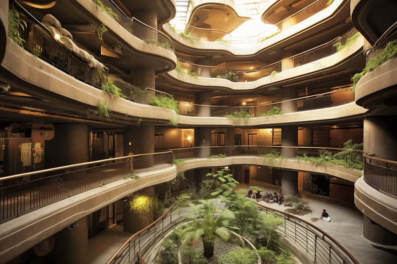 新加坡南洋理工大学教学楼建筑内景灯光大学植物实拍摄影图,高清,摄影图,摄影图片,图片大全,摄影图免费下载
